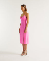 JACQUARD ROSE / DJV / QTY : 1 / Robe Longue Bretelle Blake - Jacquard Rose