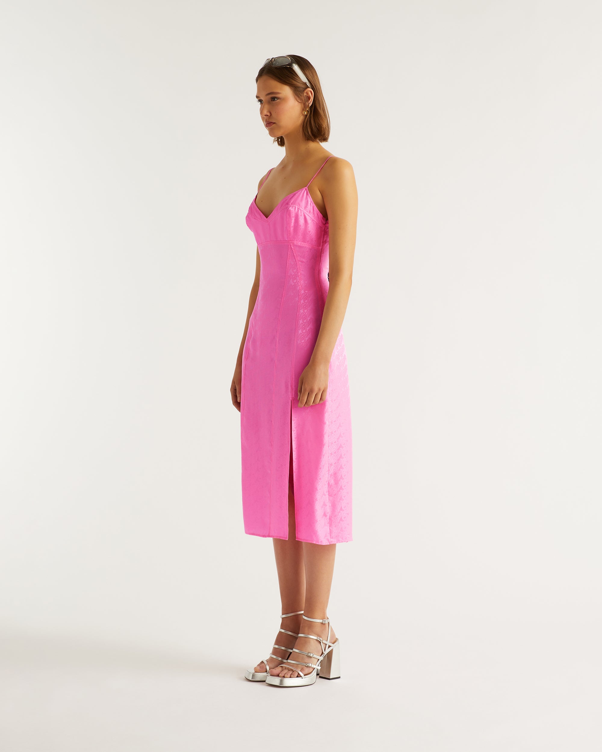 JACQUARD ROSE / DJV / QTY : 1 / Robe Longue Bretelle Blake - Jacquard Rose