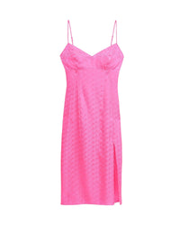 Robe longue Blake en soie - Pink Jacquard