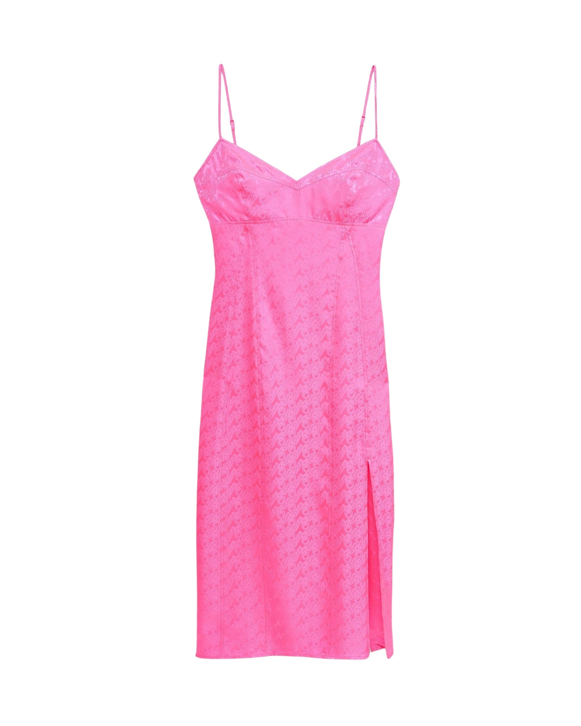 Robe longue Blake en soie - Pink Jacquard