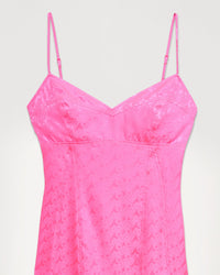 Robe longue Blake en soie - Pink Jacquard