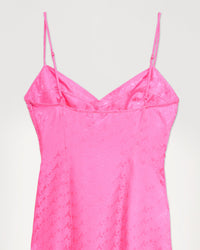 Robe longue Blake en soie - Pink Jacquard