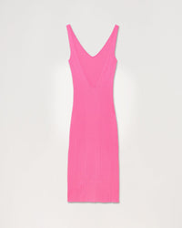 PARTY PINK / DJV / QTY : 1 / Robe Longue à côtes dos plongeant - Party Pink