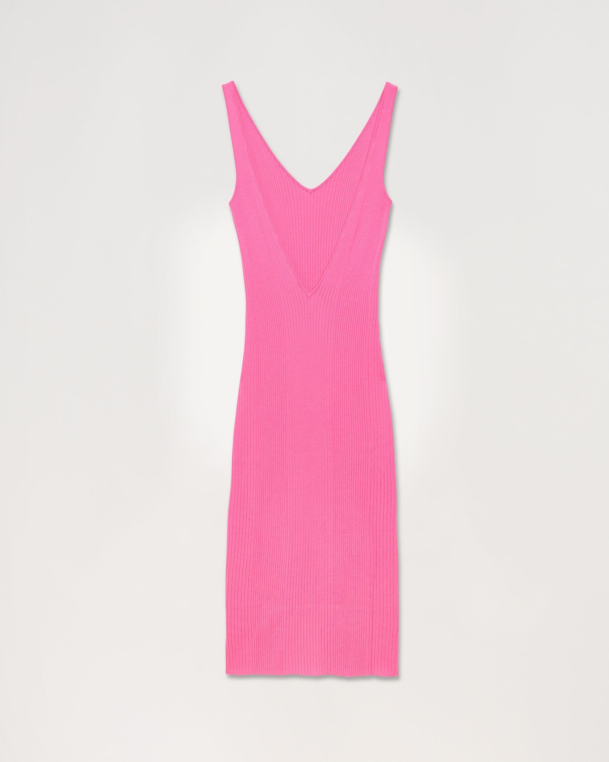 PARTY PINK / DJV / QTY : 1 / Robe Longue à côtes dos plongeant - Party Pink