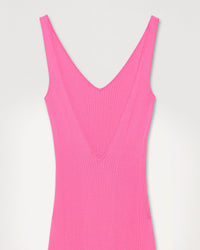 PARTY PINK / DJV / QTY : 1 / Robe Longue à côtes dos plongeant - Party Pink