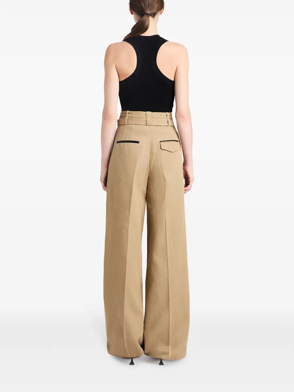 Pantalon évasé Dana ceinturé - Ecru