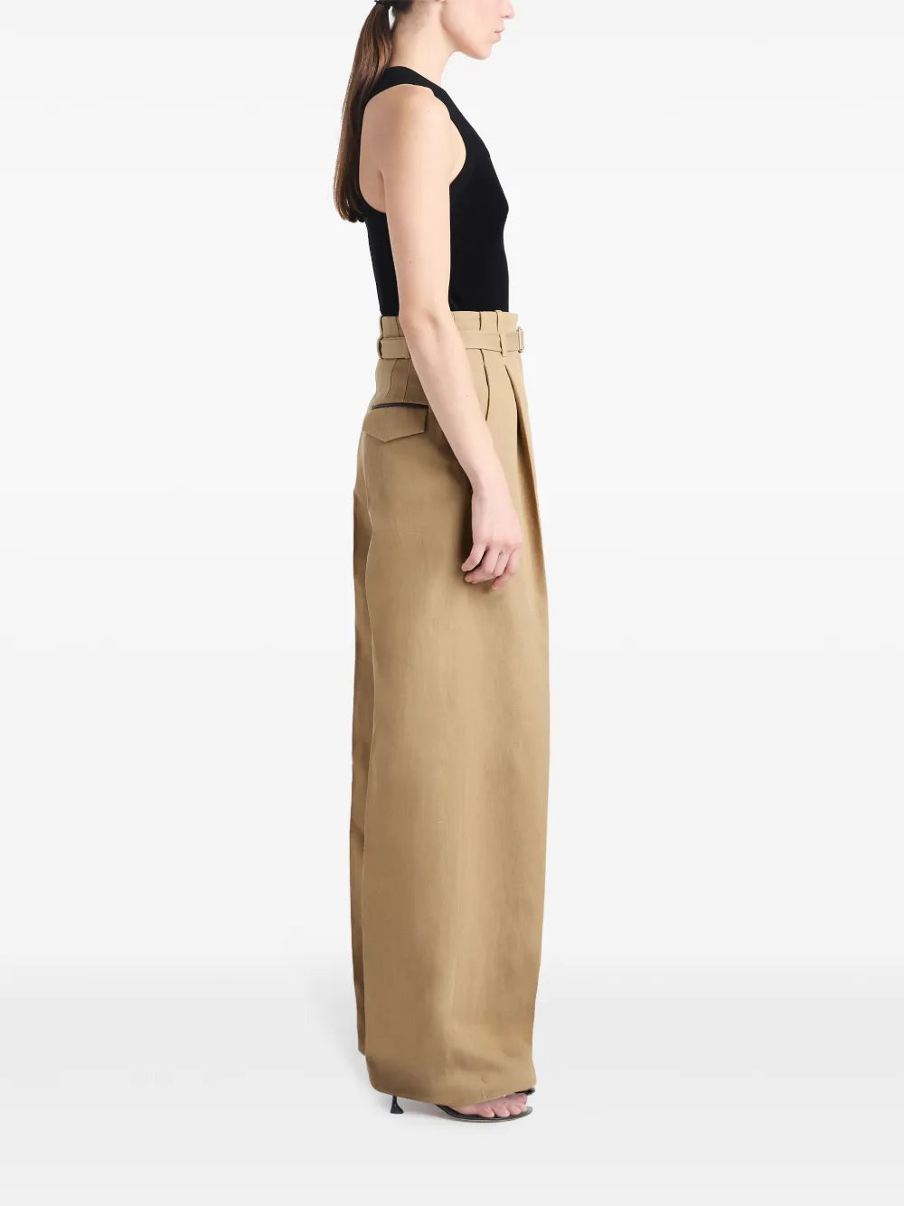 Pantalon évasé Dana ceinturé - Hazelnut
