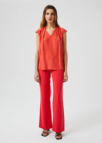 Haut col v - Corail