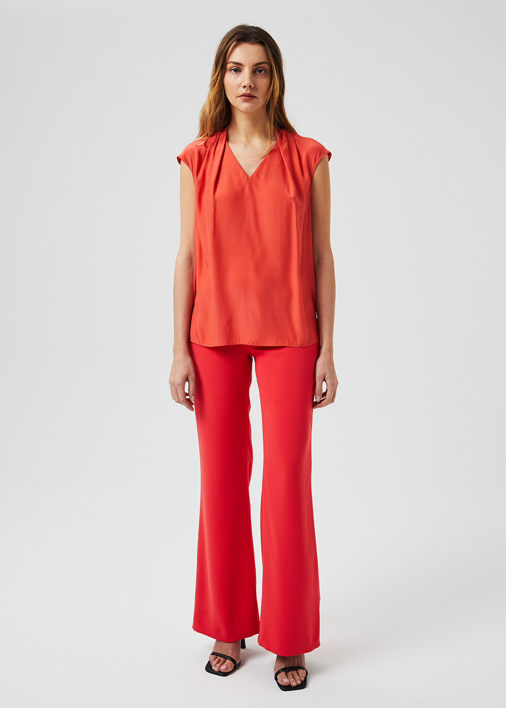Haut col v - Corail