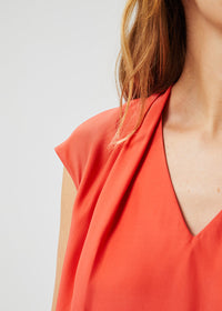 Haut col v - Corail