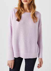 Pull col bateau en soie - Violet Pâle