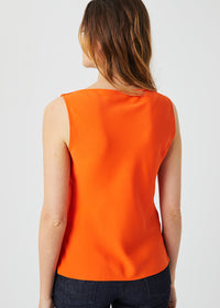 Haut col v sans manches - Orange Vif