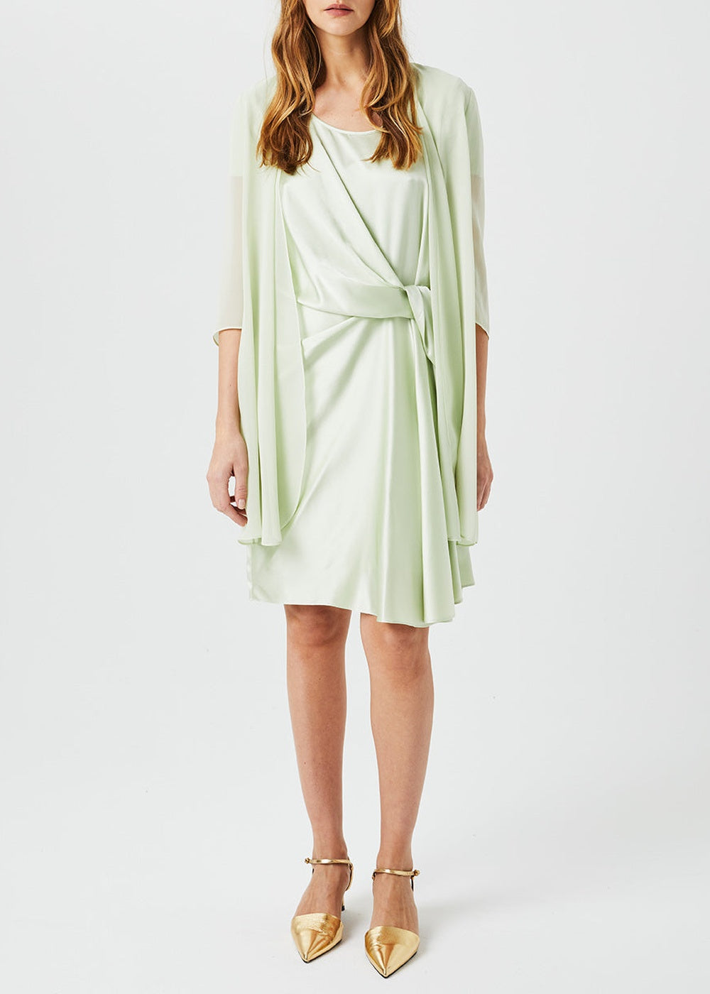 Silk muslin cape - Pale Green