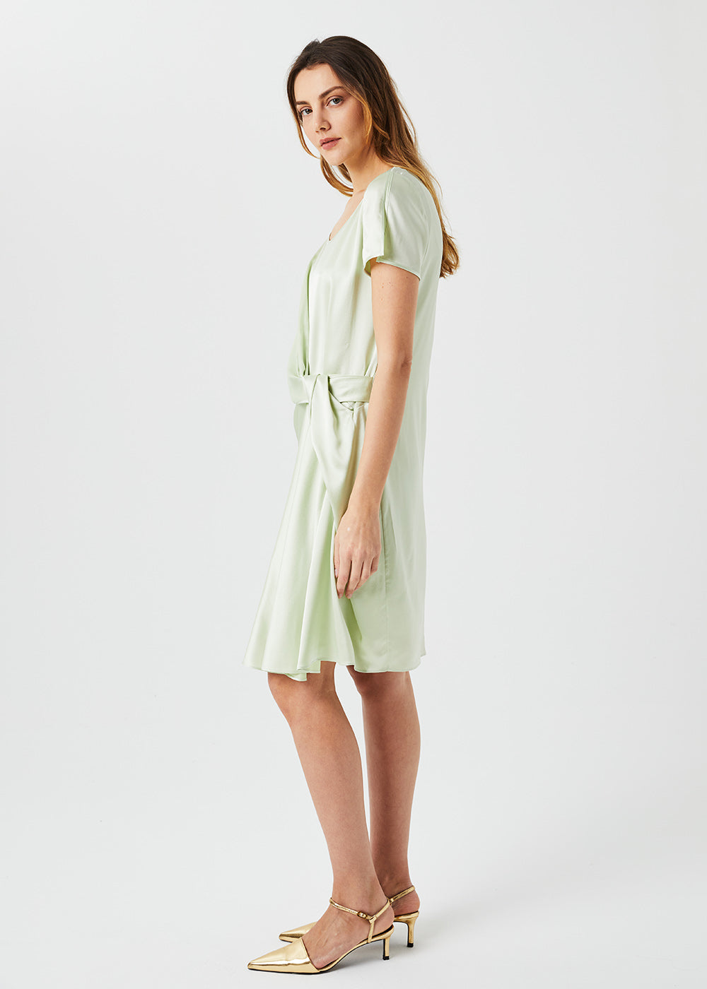 Robe drapee - Vert Pale