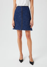 Jupe tweed - Marine