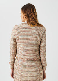 Veste courte tweed lam frangee - Or Mate