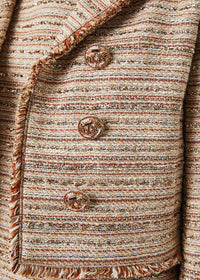 Veste courte tweed lam frangee - Or Mate