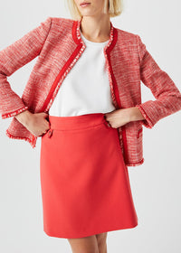 Textured cropped jacket - Coral