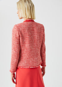 Veste tweed avec granges - Corail