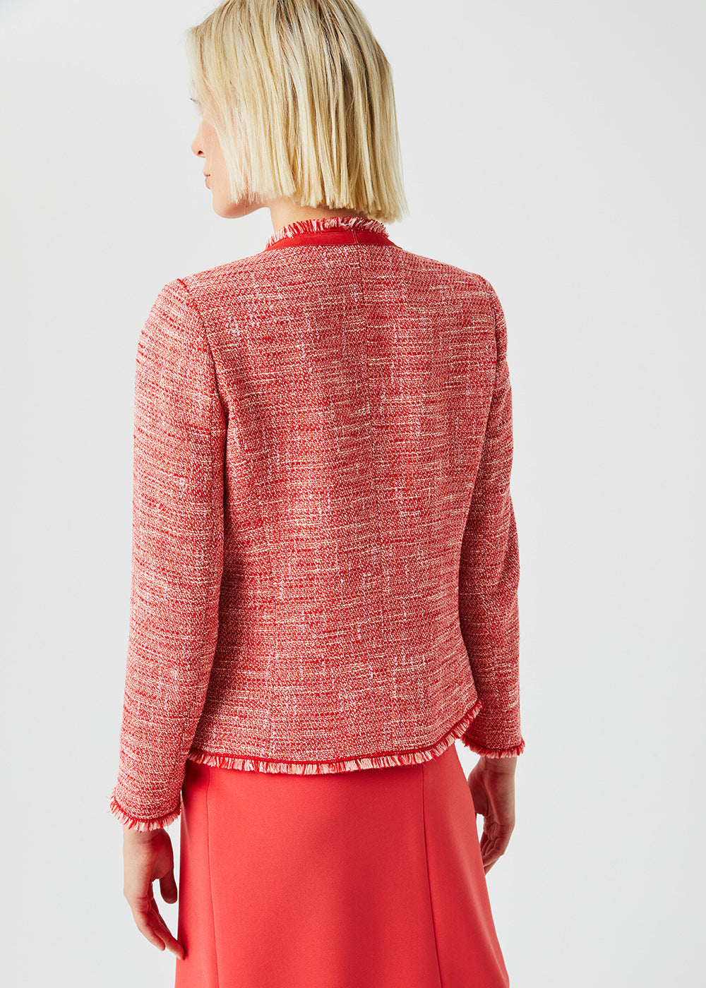 Veste tweed avec granges - Corail