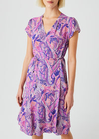 Wrap dress with belt - Purple