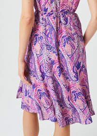 Wrap dress with belt - Purple