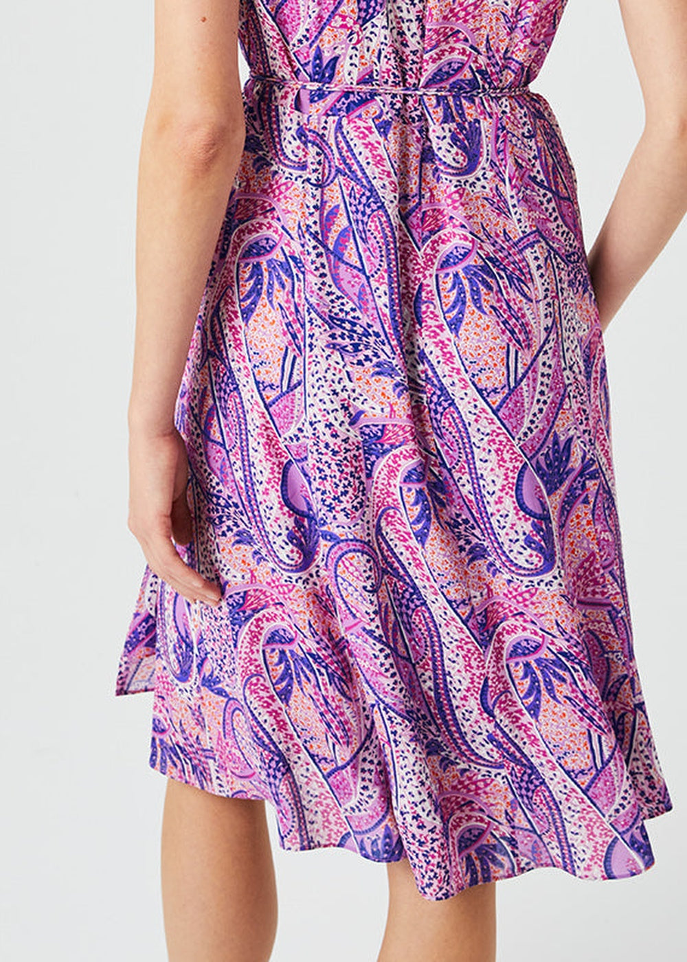 Wrap dress with belt - Purple