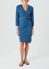 Robe coupe portefeuille - Bleu