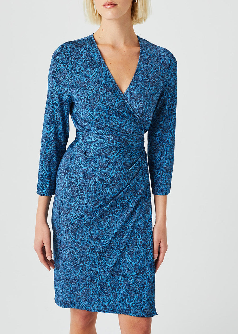 Robe coupe portefeuille - Bleu
