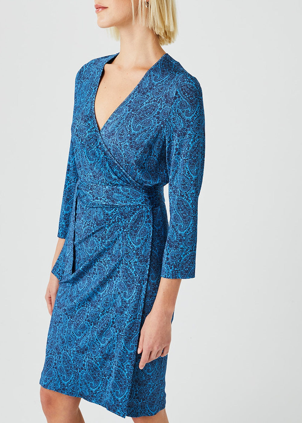 Robe coupe portefeuille - Bleu