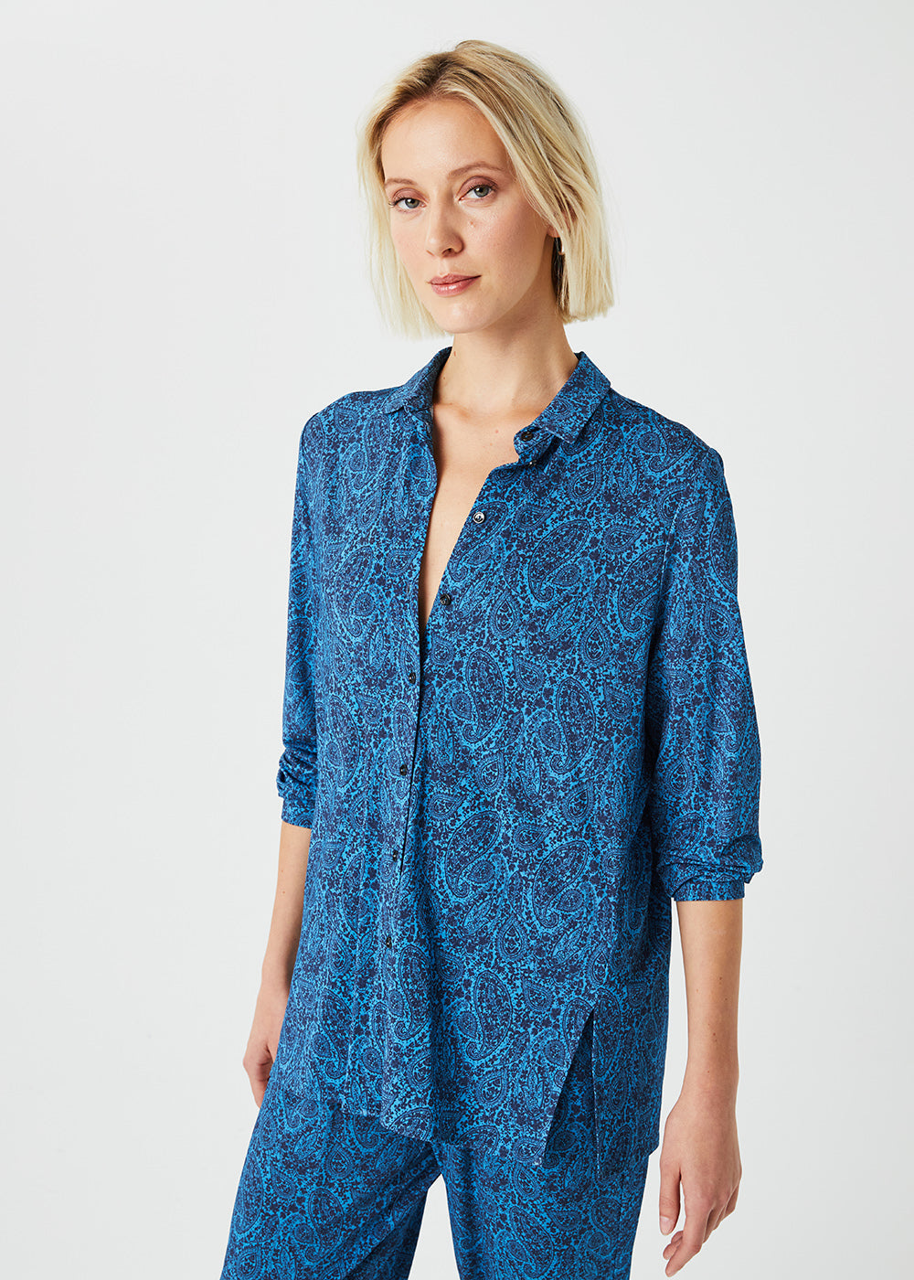 Chemise imprime cachemire - Bleu Moyen