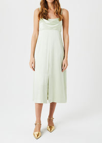Robe à fines bretelles en soie - Vert Pâle