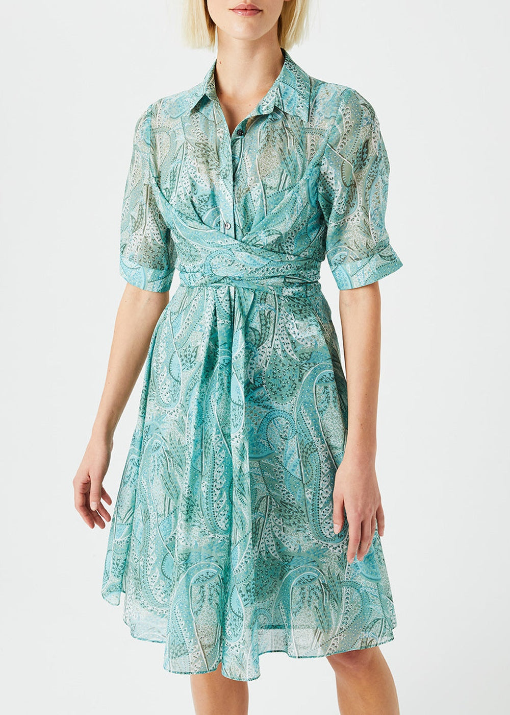 Short wrap dress - Blue