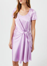 Short draped silk dress - Pale Purple