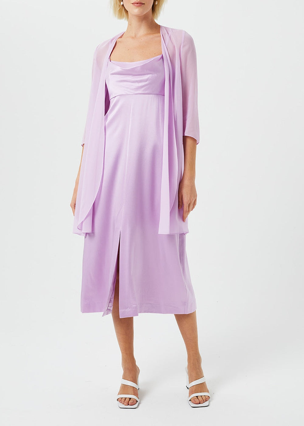 Silk muslin cape - Purple