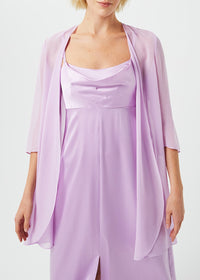 Silk muslin cape - Purple