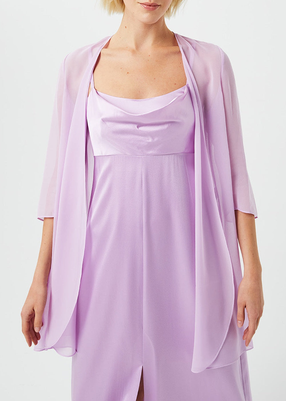 Silk muslin cape - Purple