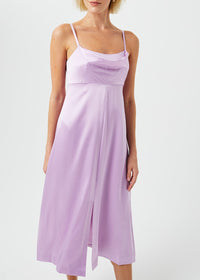 Robe à fines bretelles en soie - Violet Pâle