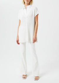 Long silk trompe l’oeil jumper - Off-white