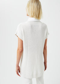 Pull long trompe l'oeil - Blanc Cassé