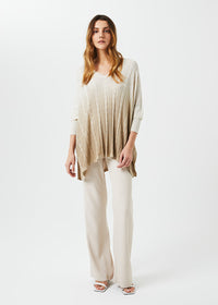 Pull poncho tie and dye - Beige Moyen