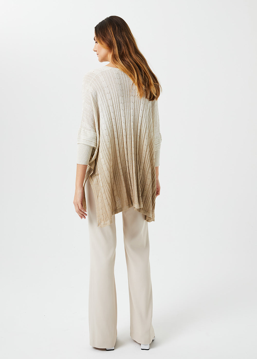 Pull poncho tie and dye - Beige Moyen