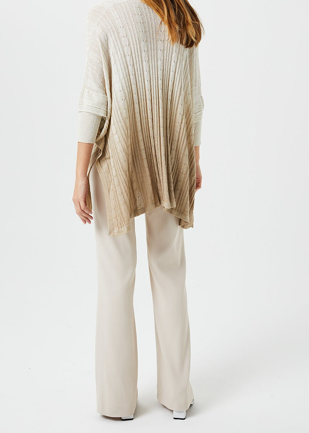 Tie-dye poncho jumper - Beige