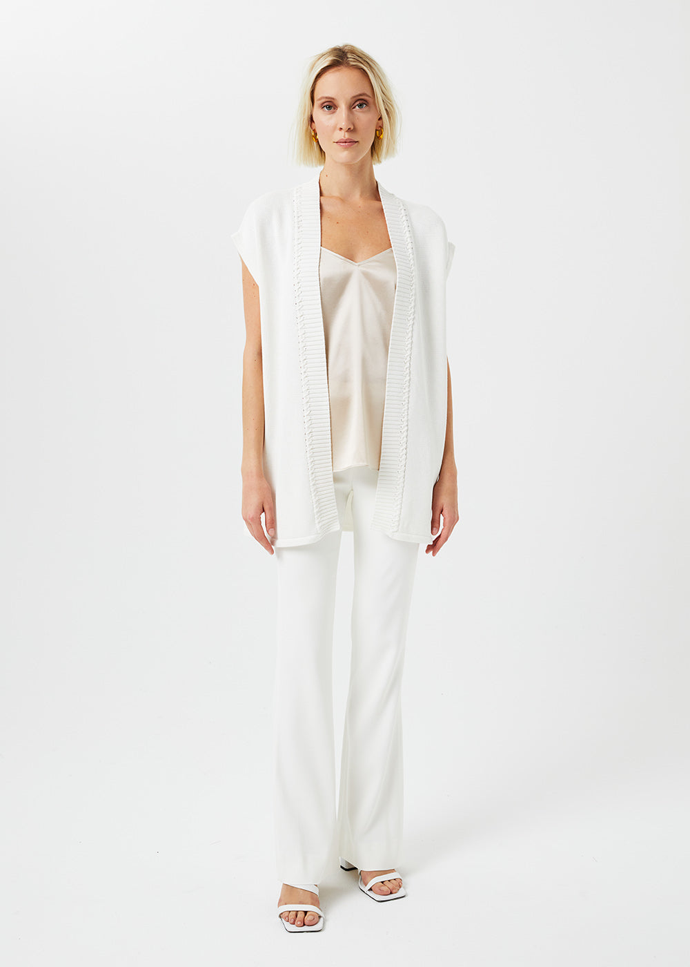 Cardigan sans manches - Blanc Optique