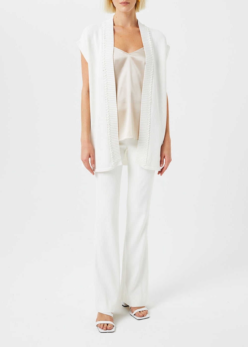 Sleeveless cardigan - Optical White
