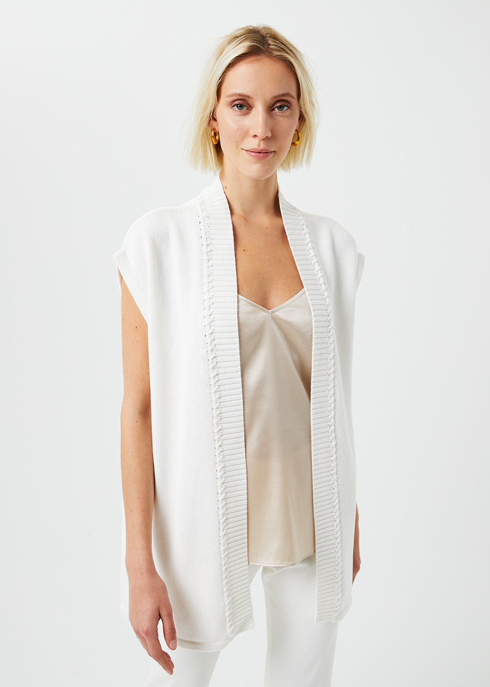Cardigan sans manches - Blanc Optique