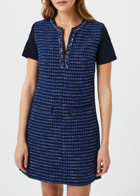 Robe courte à détails contrastants - Marine