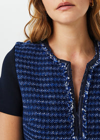 Robe courte à détails contrastants - Marine