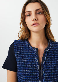 Robe mc courte en tweed - Marine