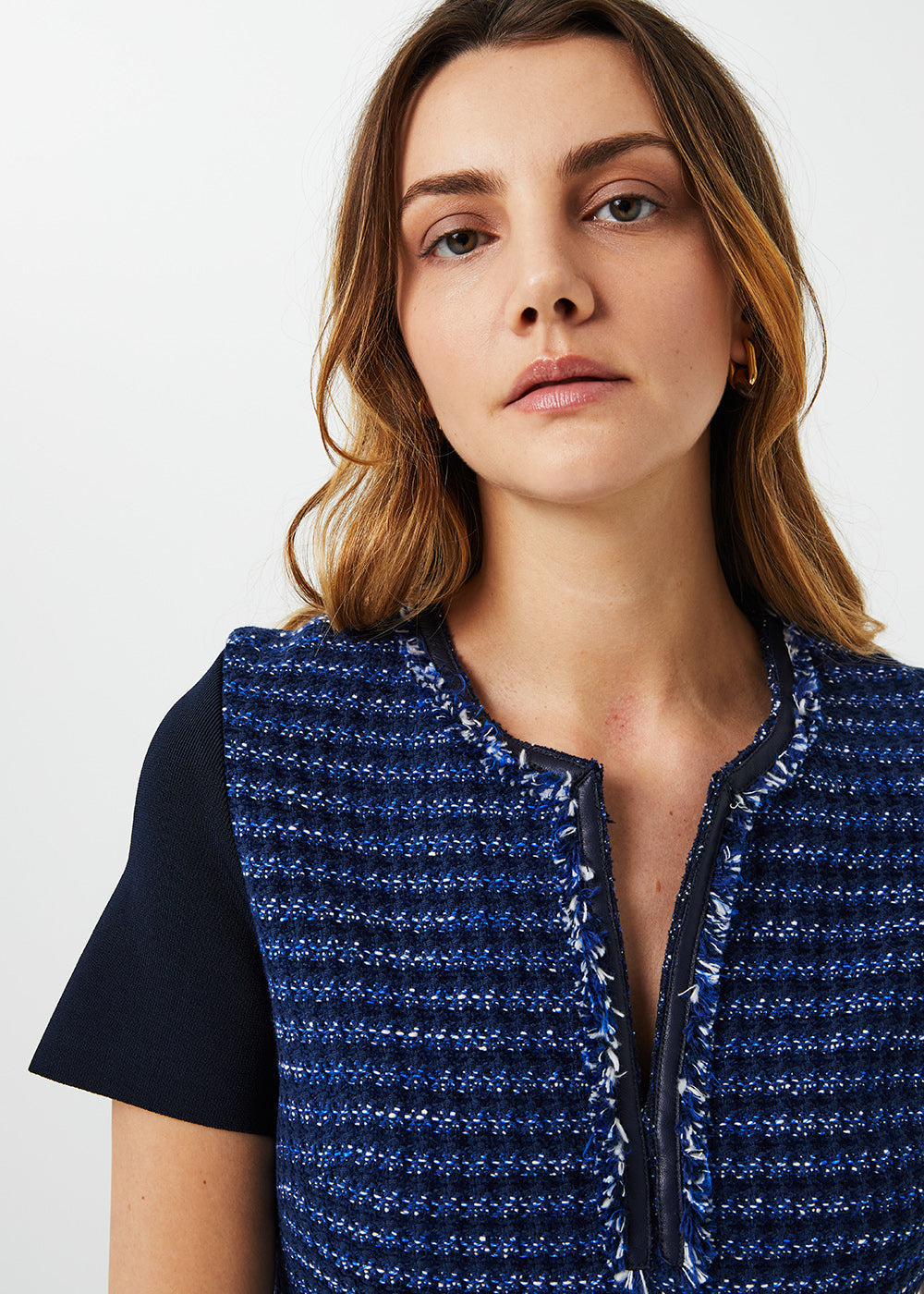 Robe mc courte en tweed - Marine